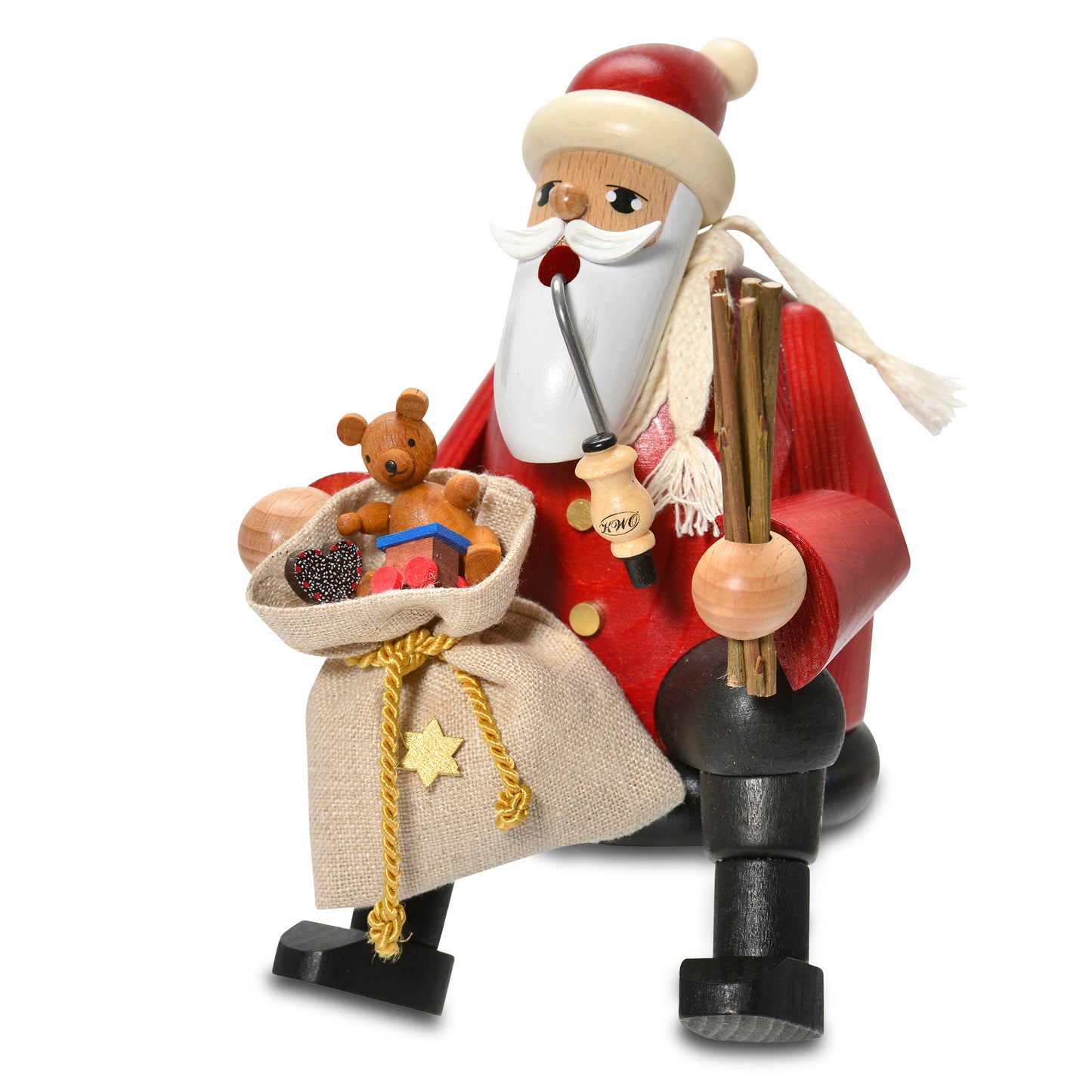 Räuchermann Kantenhocker - Weihnachtsmann, 16 cm