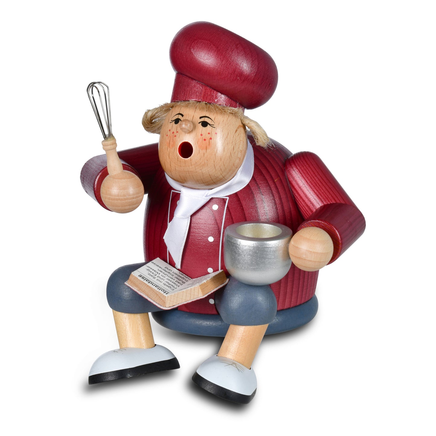 Räuchermann Kantenhocker - Küchenchefin* passend für Eisenbahnwagen, 17 cm