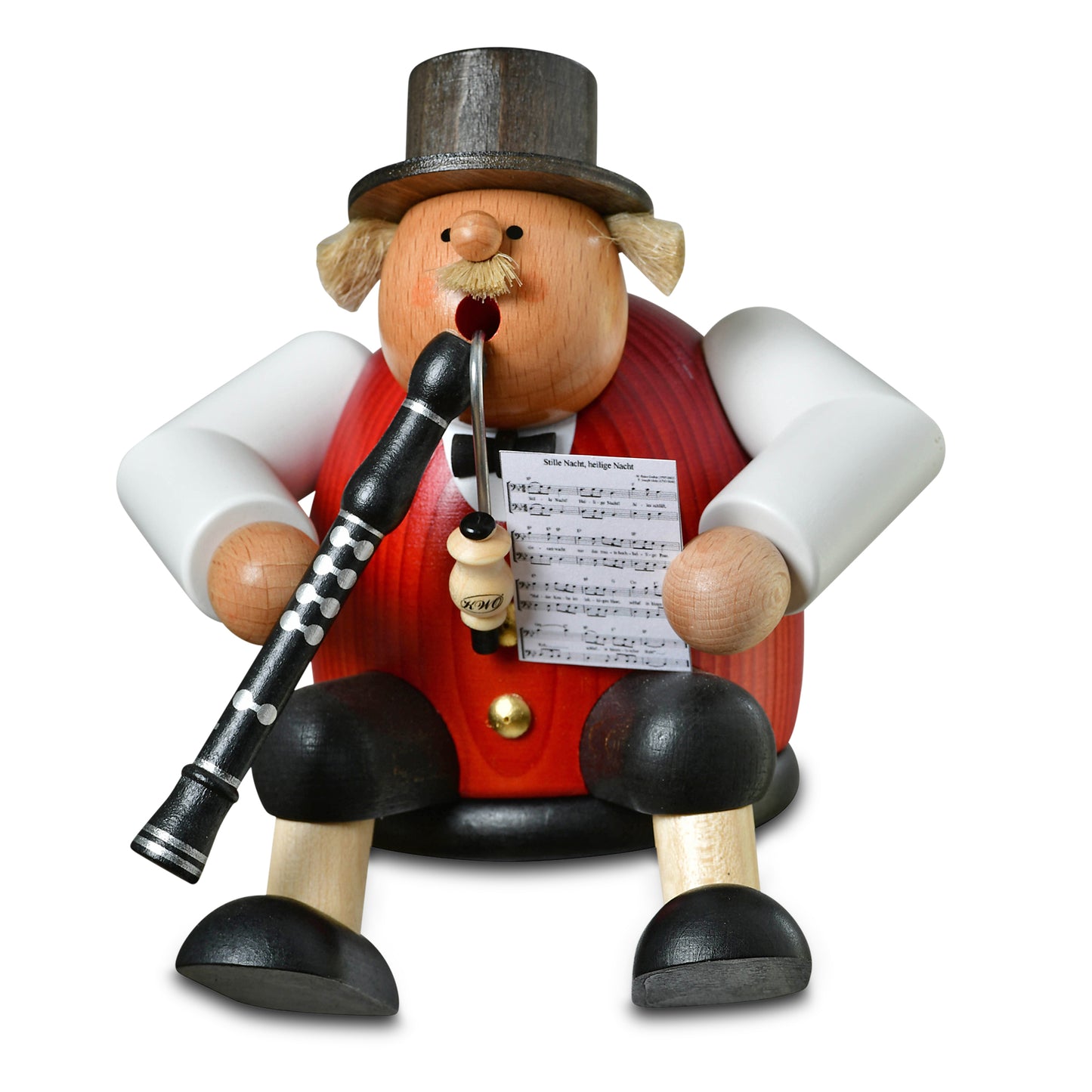 Räuchermann Kantenhocker - Musiker mit Klarinette* passend für Eisenbahnwagen, 15 cm