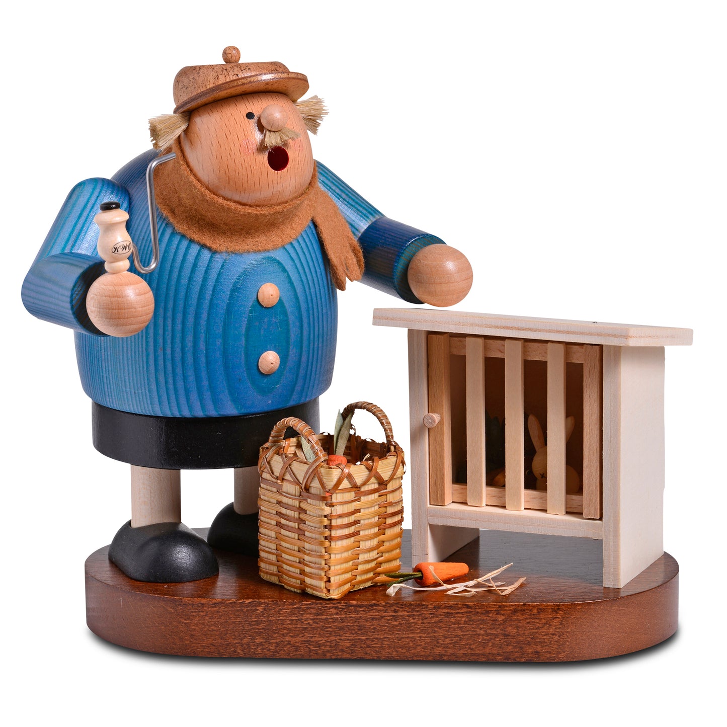 Räuchermann Hasenzüchter, 20 cm