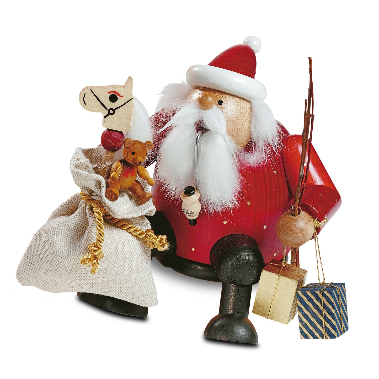 Räuchermann Kantenhocker - Weihnachtsmann* passend für Eisenbahnwagen, 15 cm