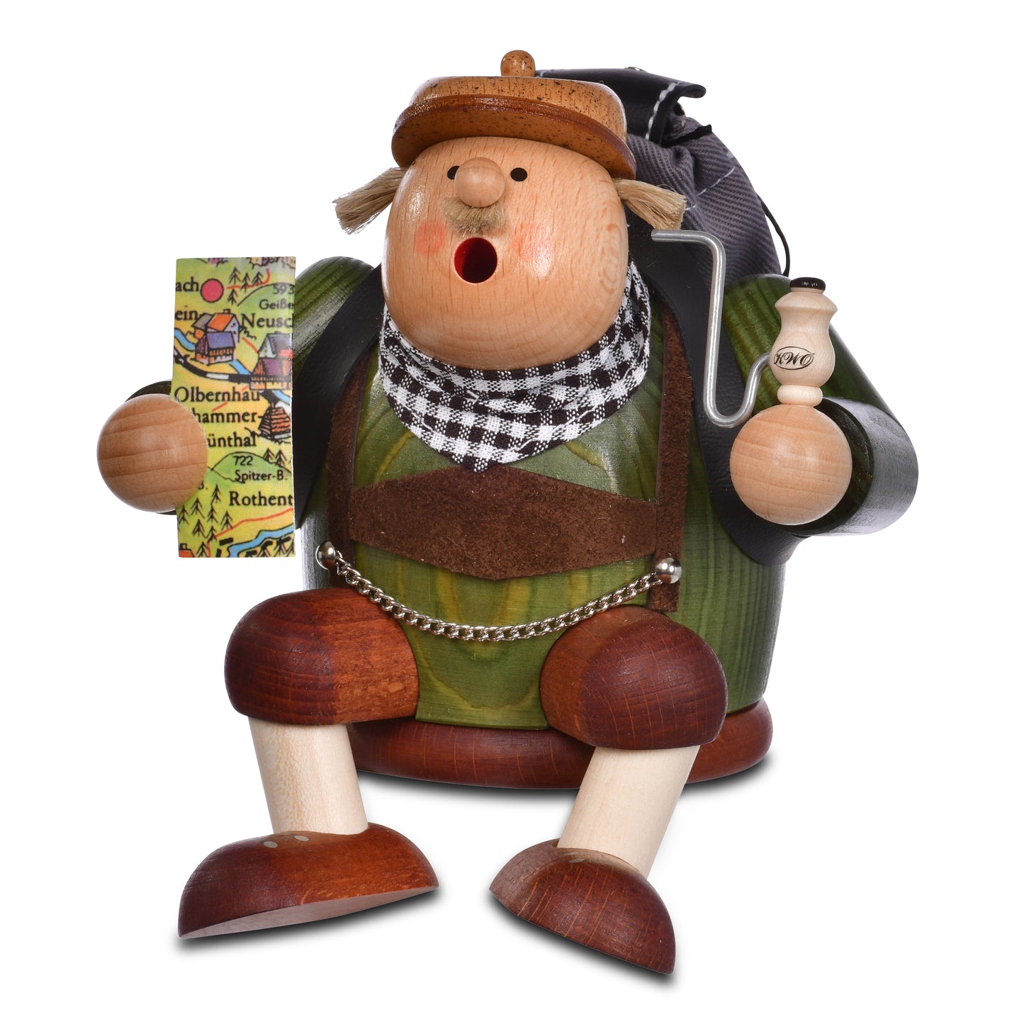 Räuchermann Kantenhocker - Tourist* passend für Eisenbahnwagen, 14 cm