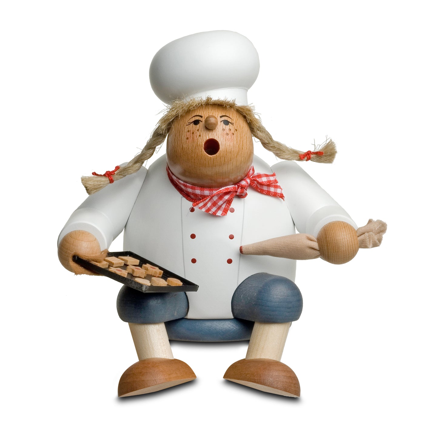 Räuchermann Kantenhocker - Konditorin* passend für Eisenbahnwagen, 16 cm