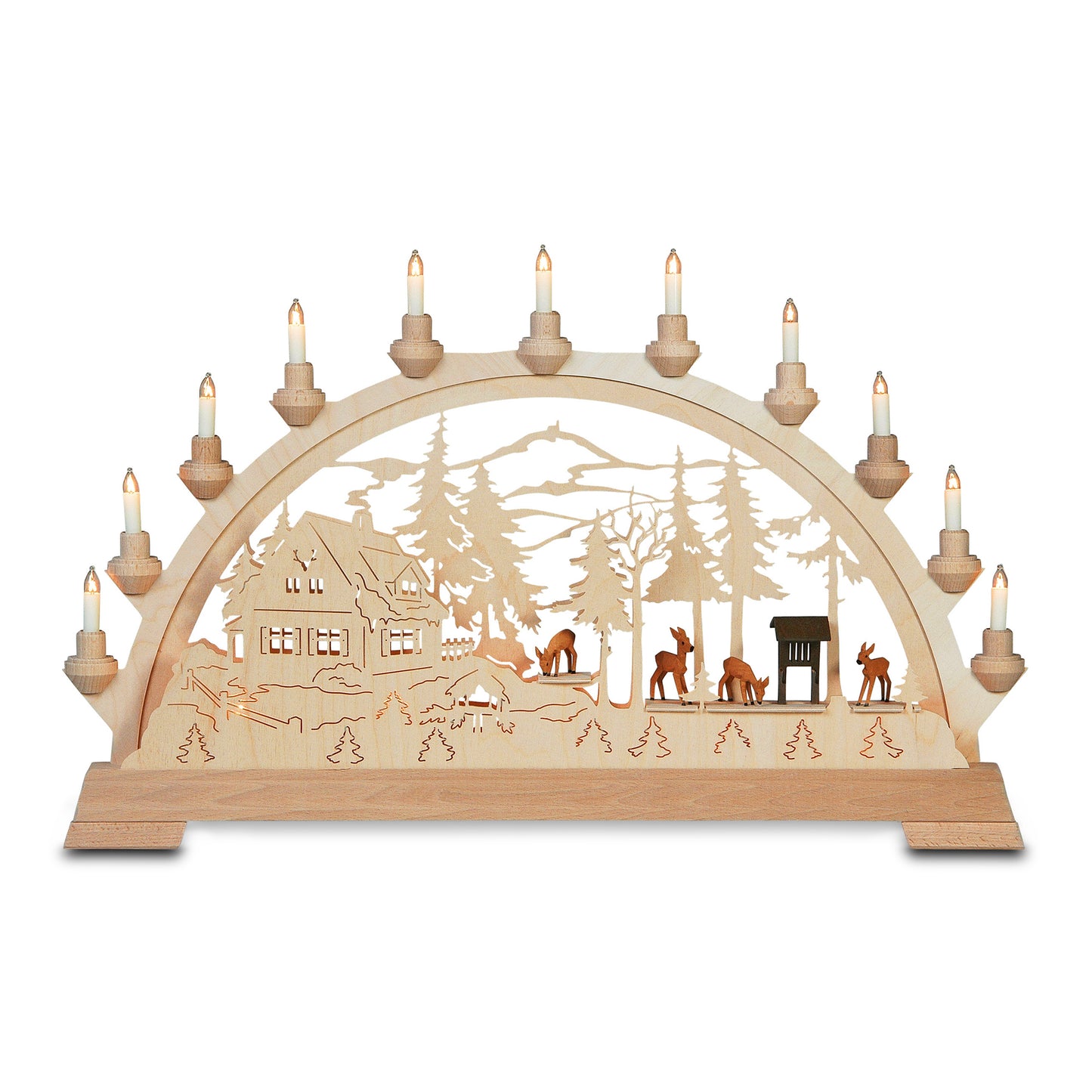 Schwibbogen - Forsthaus mit Rehen