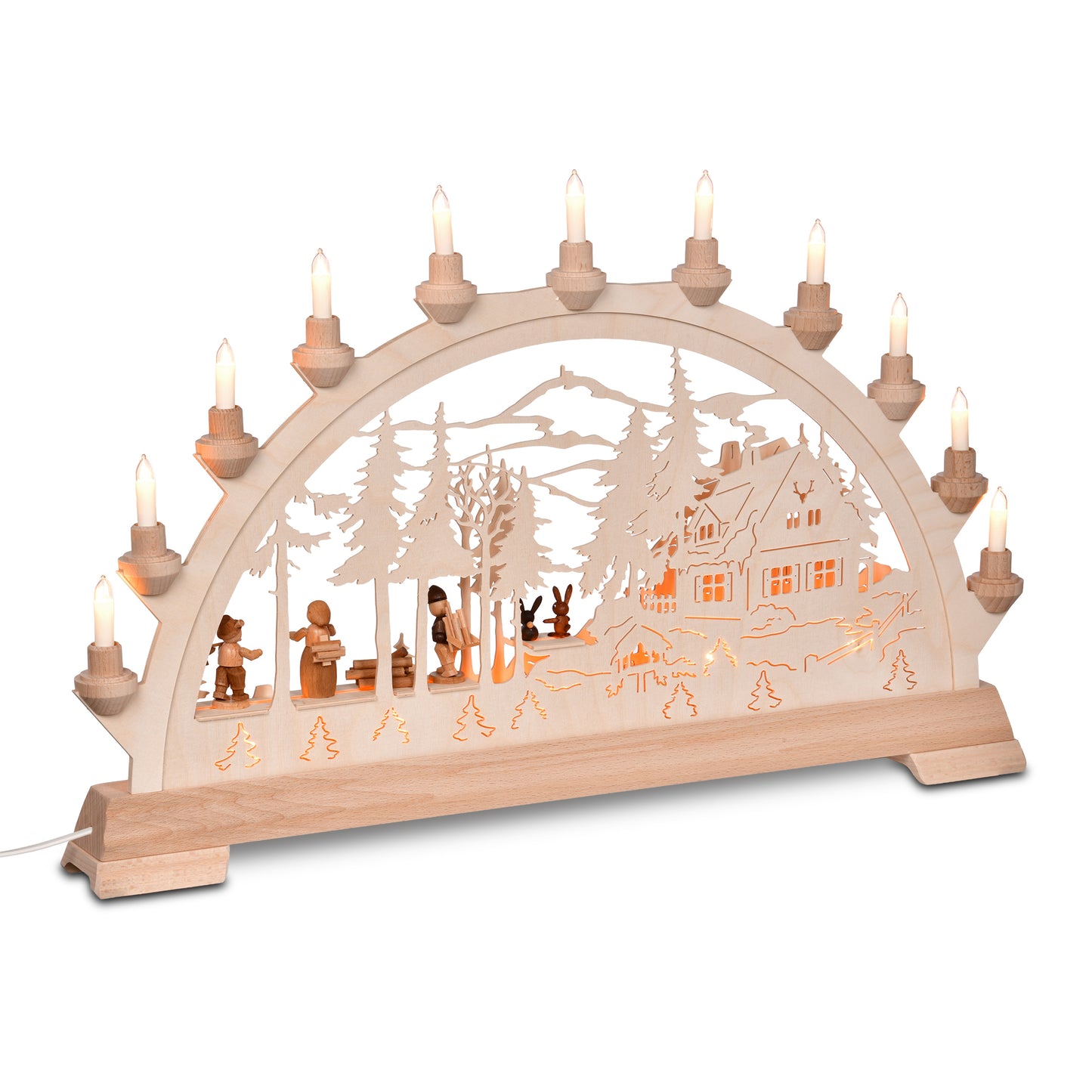 Schwibbogen - Forsthaus mit Waldleuten