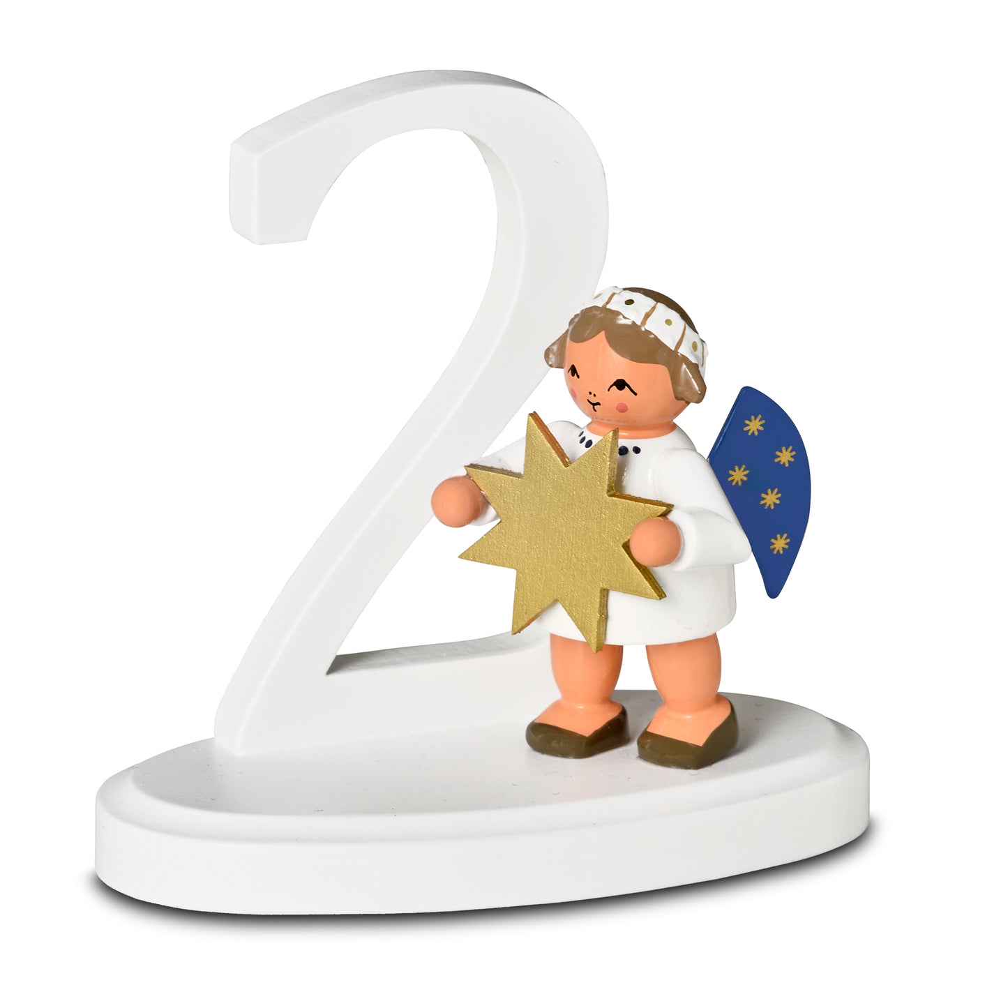 Zahl 2 Engel, 7 cm