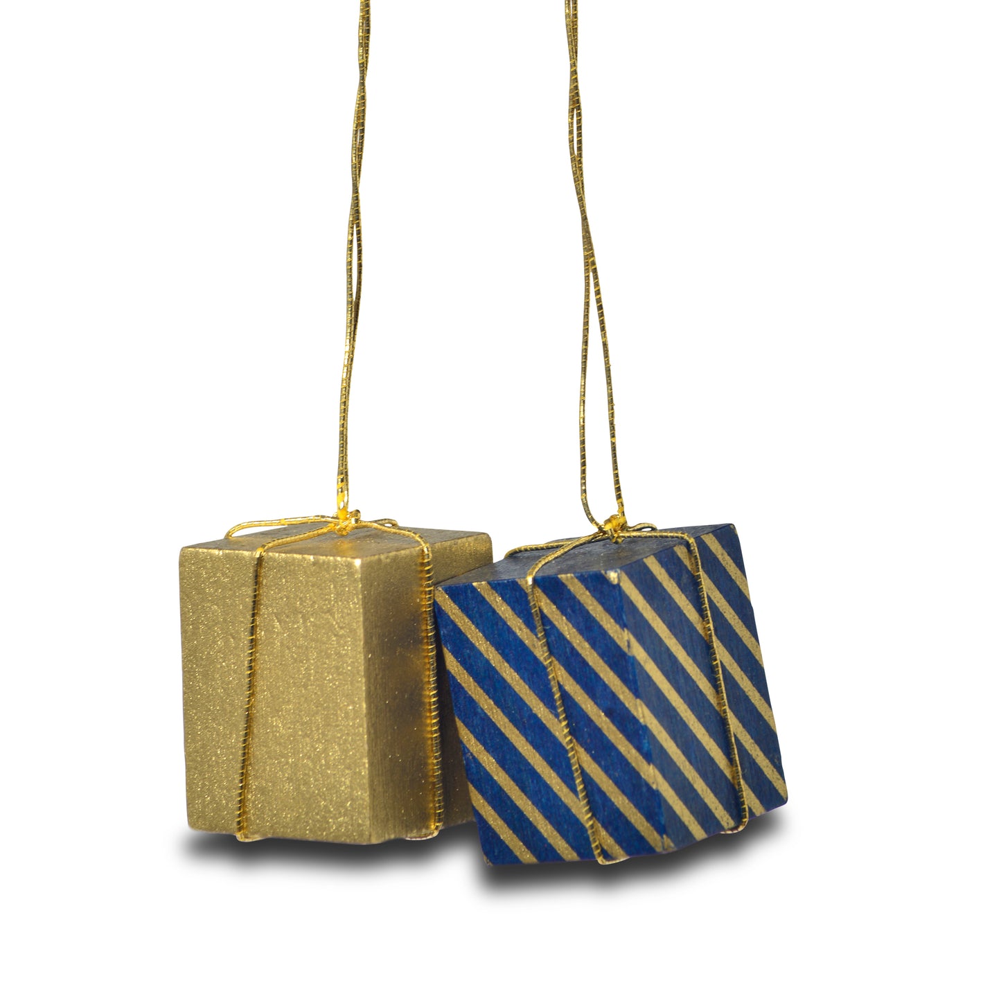 Baumbehang "Pakete" gold/blau-gold, 3 cm