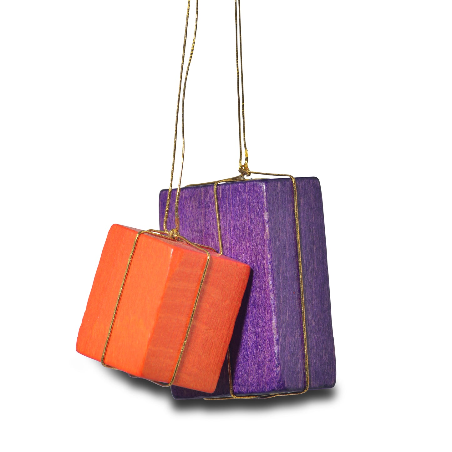 Baumbehang "Pakete", orange/lila, 4 cm