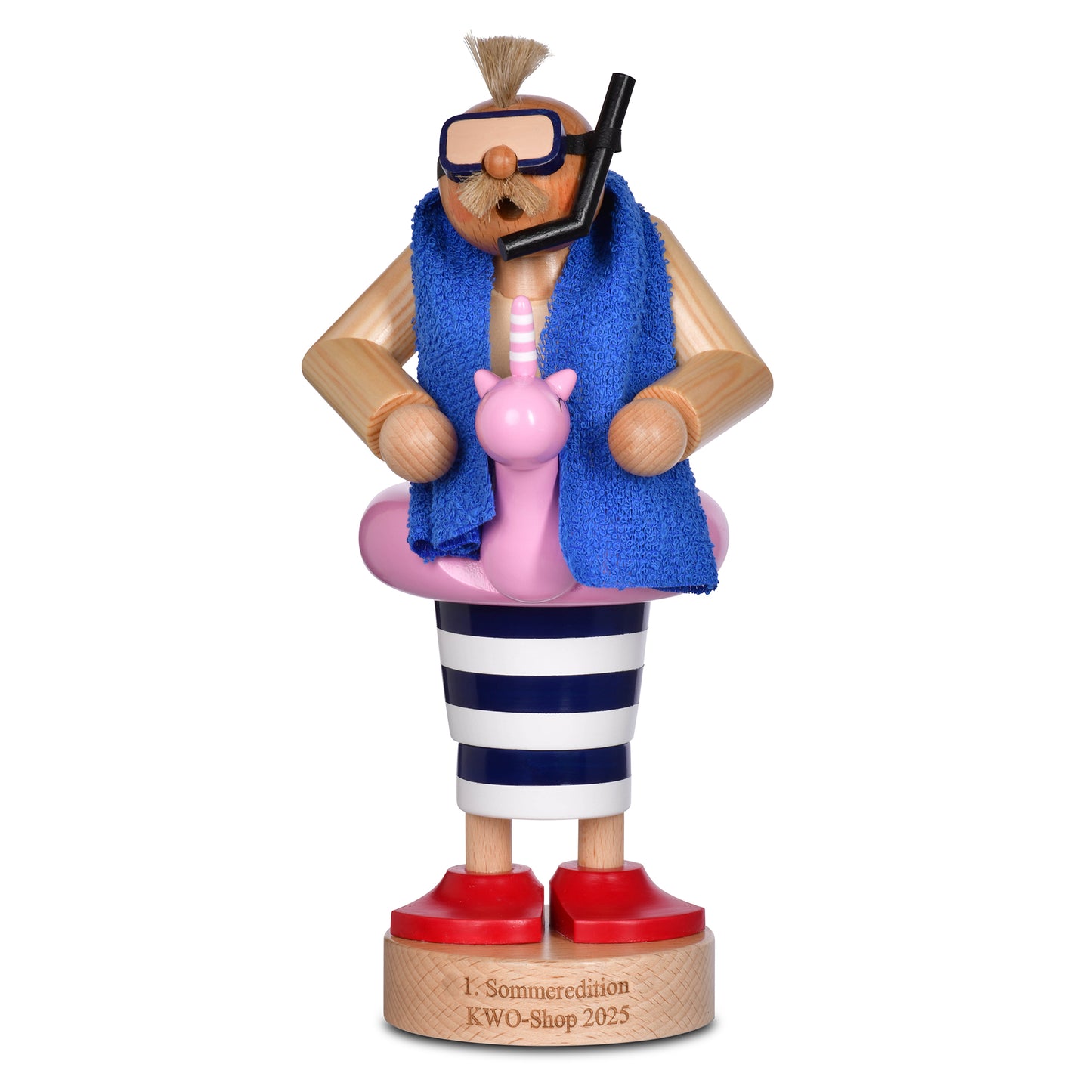 Räuchermann Schwimmer mit Einhorn, 25 cm, limitiert auf 150 Stück