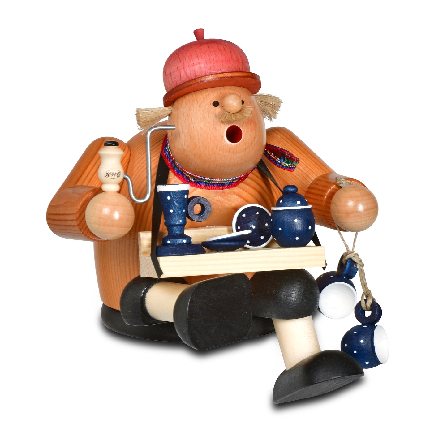 Räuchermann Kantenhocker - Geschirrhändler* passend für Eisenbahnwagen, 15 cm