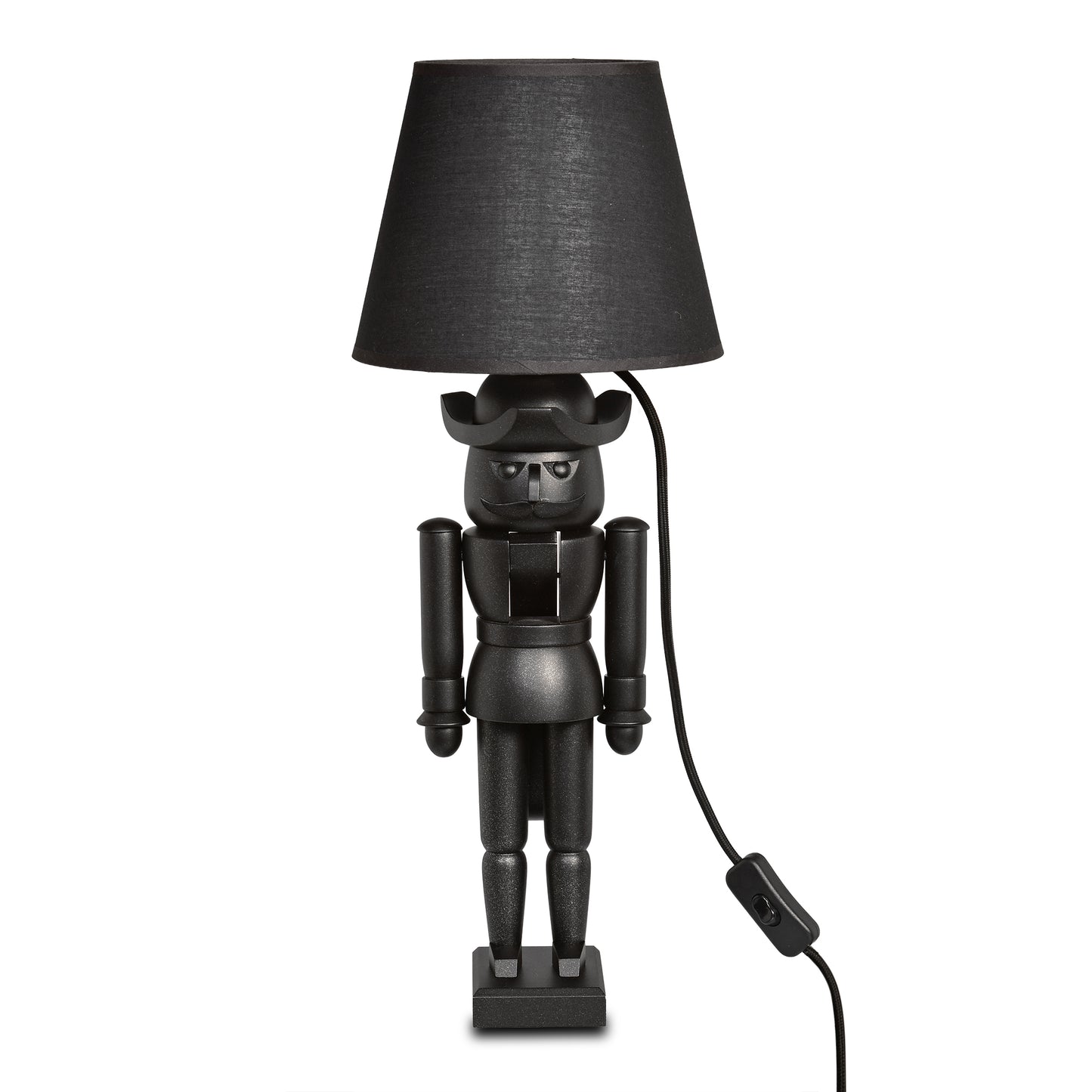 Nussknacker Tischlampe „Modern Black Edition“, 52 cm - aus dem Erzgebirge von KWO