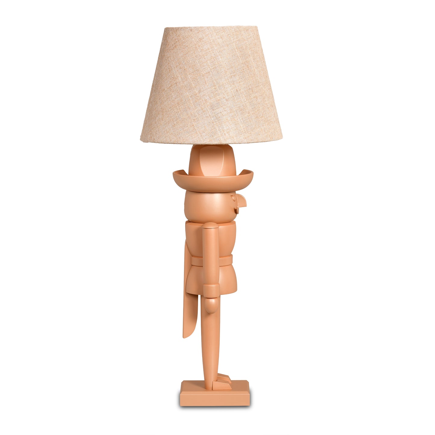 Nussknacker Tischlampe "Ocker & Naturleinen", 54 cm - aus dem Erzgebirge von KWO