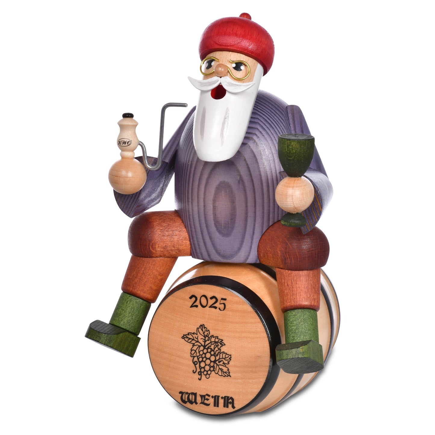 Räuchermann Weinhändler auf Fass, 18 cm