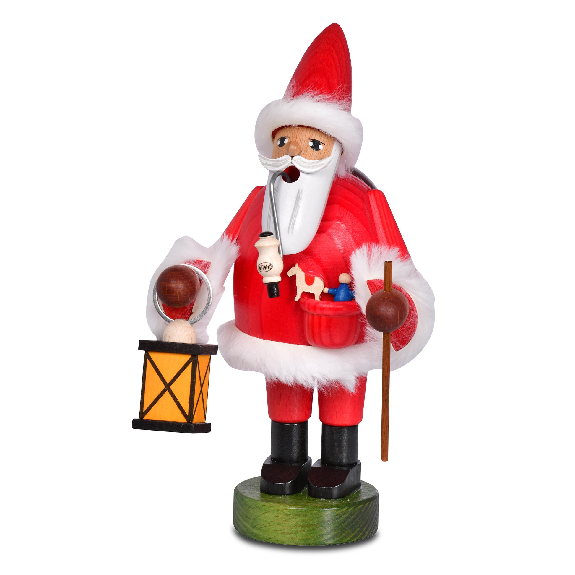 spielzeug olbernhau Räuchermann Weihnachtsmann, 18 cm - aus dem Erzgebirge von KWO – KWO-Shop