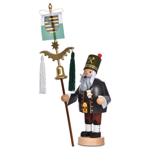 Räuchermann Bergmann mit Schellenbaum, 31 cm