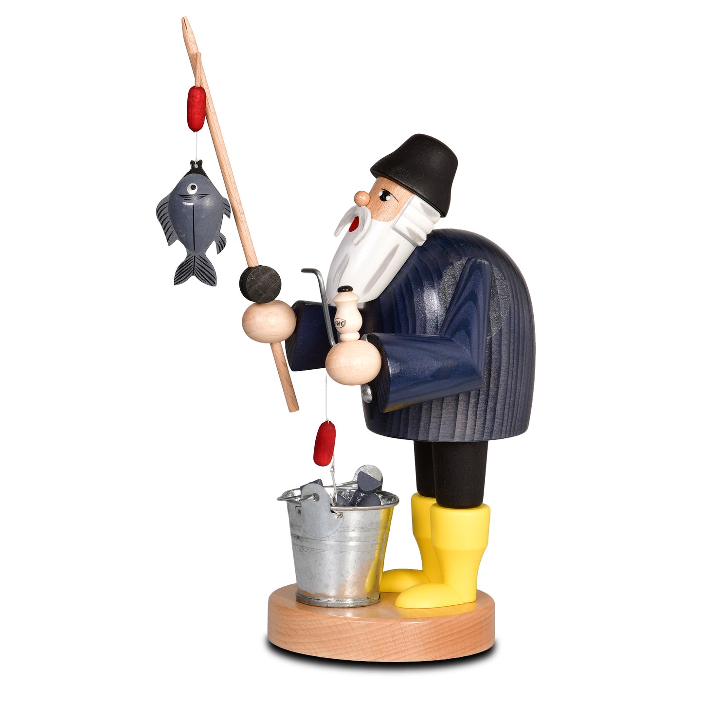 Räuchermann Angler, 19 cm - aus dem Erzgebirge von KWO