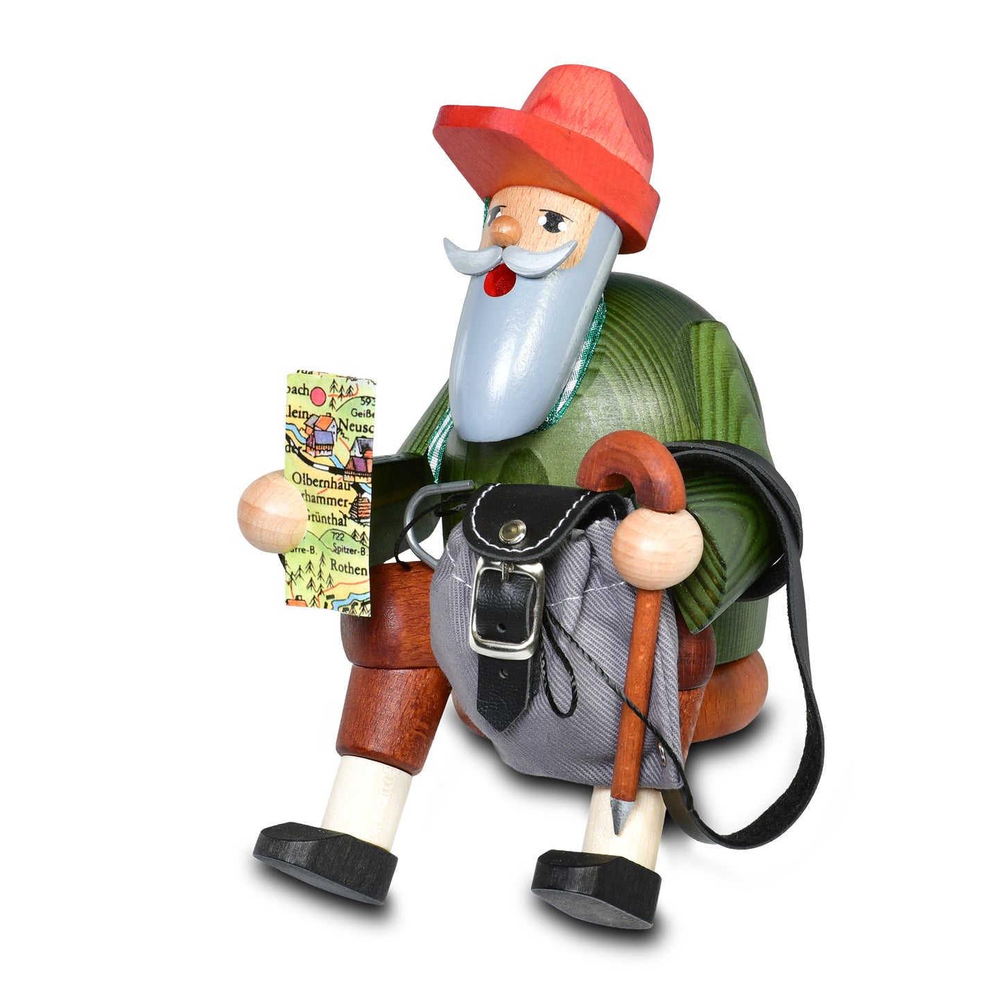 Räuchermann Kantenhocker - Olbernhauer Wandersmann, 15 cm - aus dem Erzgebirge von KWO