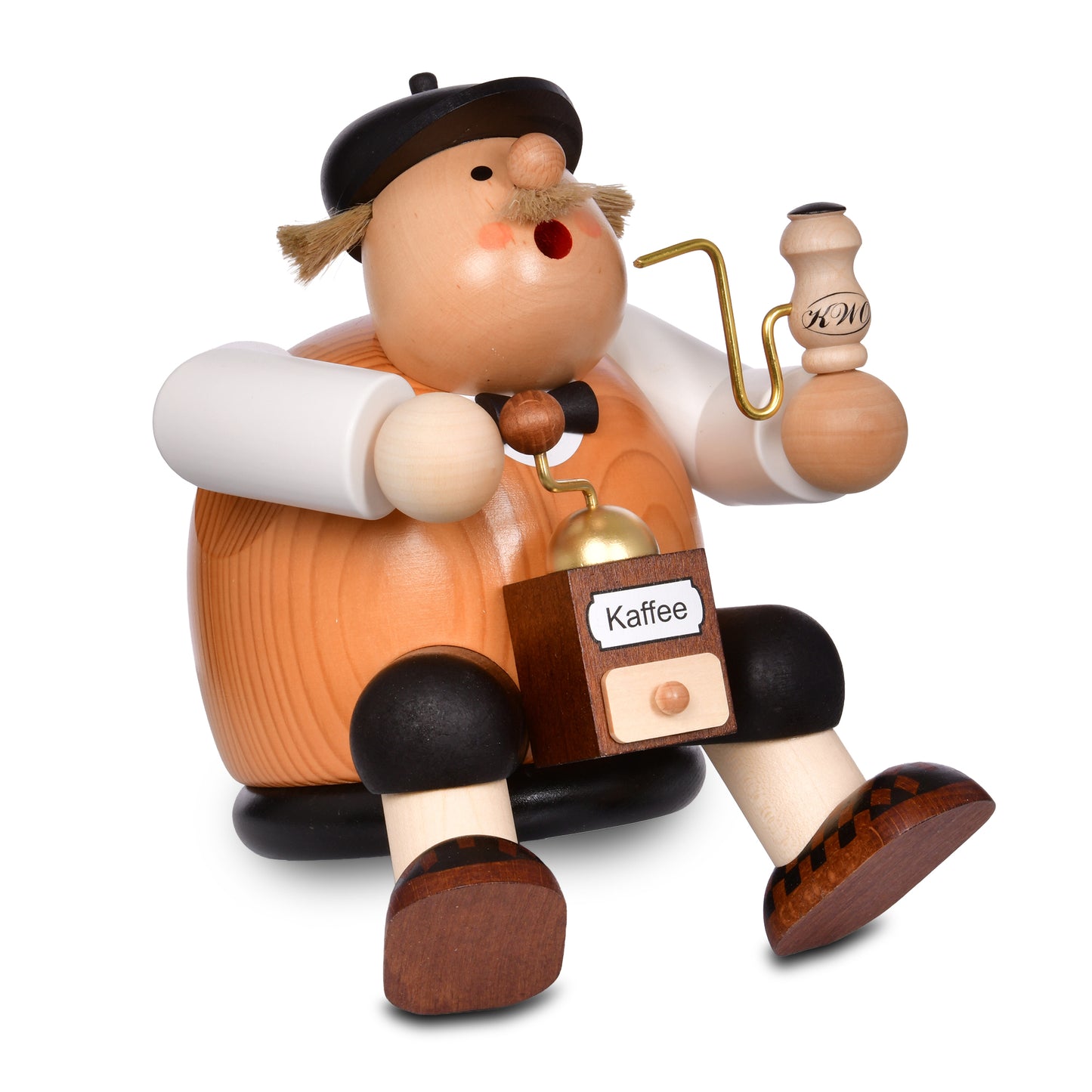 Räuchermann Kantenhocker - Kaffeesachse, groß, 24 cm