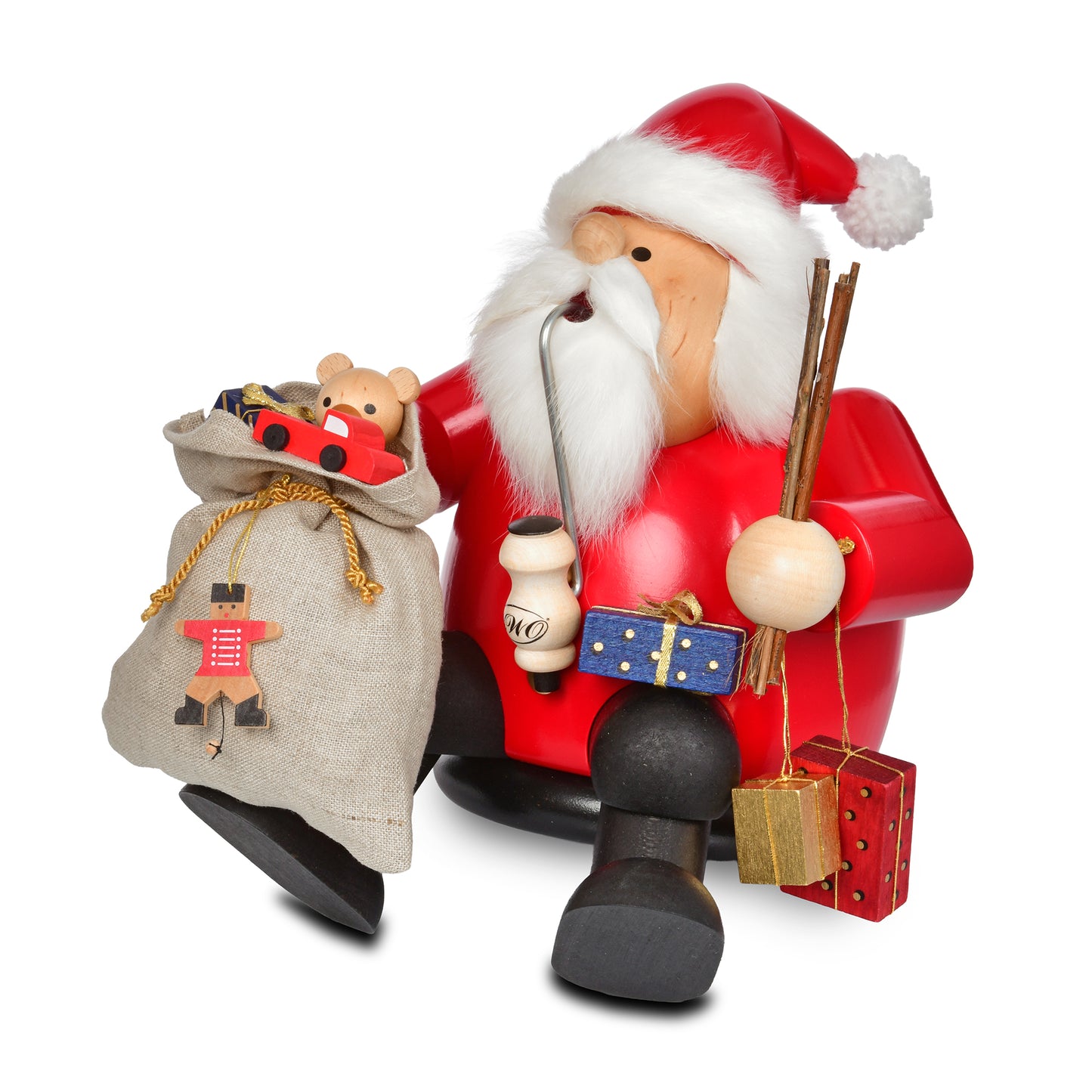 Räuchermann Kantenhocker - Weihnachtsmann, mittelgroß, 24 cm