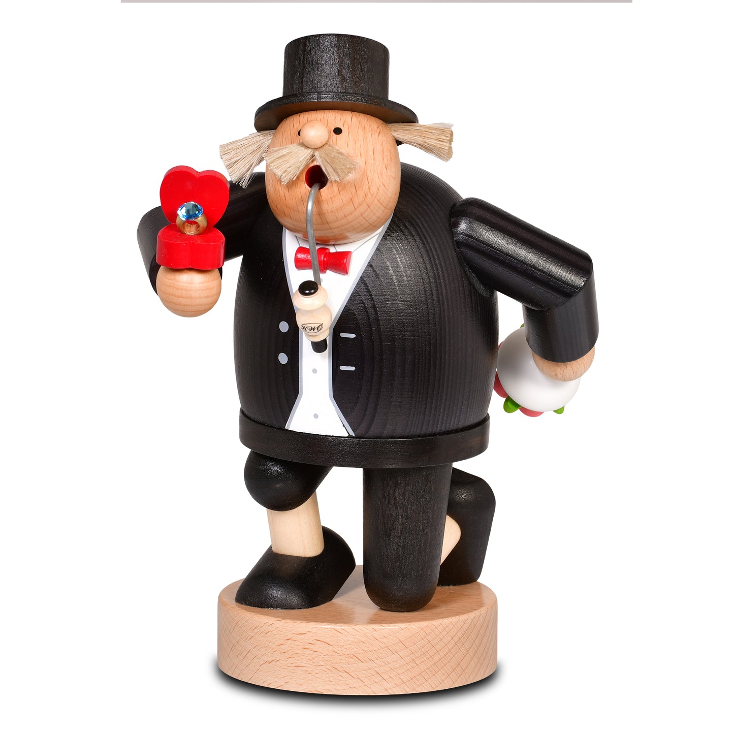 Räuchermann Rosenkavalier, 20 cm - aus dem Erzgebirge von KWO