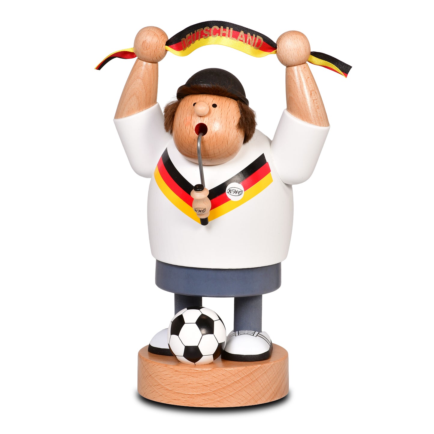Räuchermann Fußballfan, 20 cm - aus dem Erzgebirge von KWO