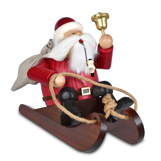 Räuchermann Kantenhocker - Santa Claus mit Schlitten, 16 cm