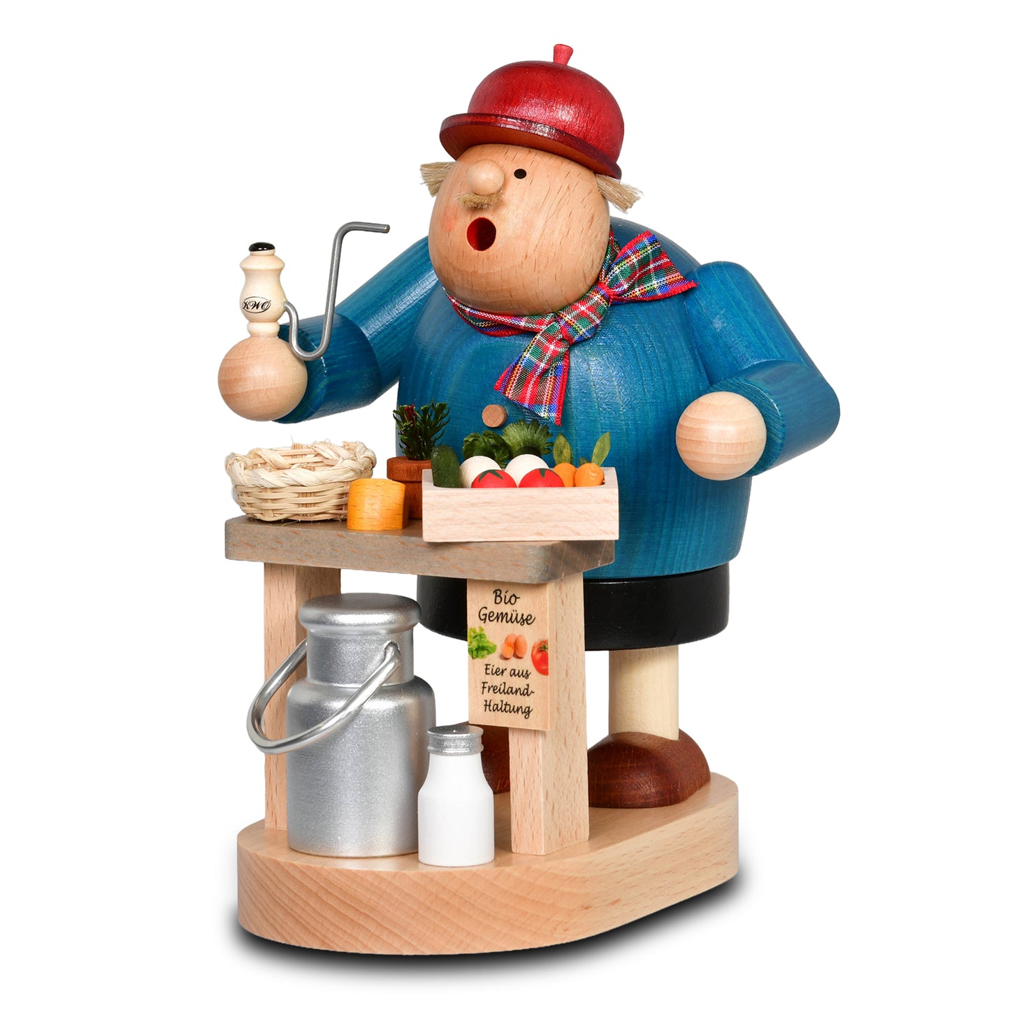 Räuchermann Bio-Bauer, 18 cm - aus dem Erzgebirge von KWO