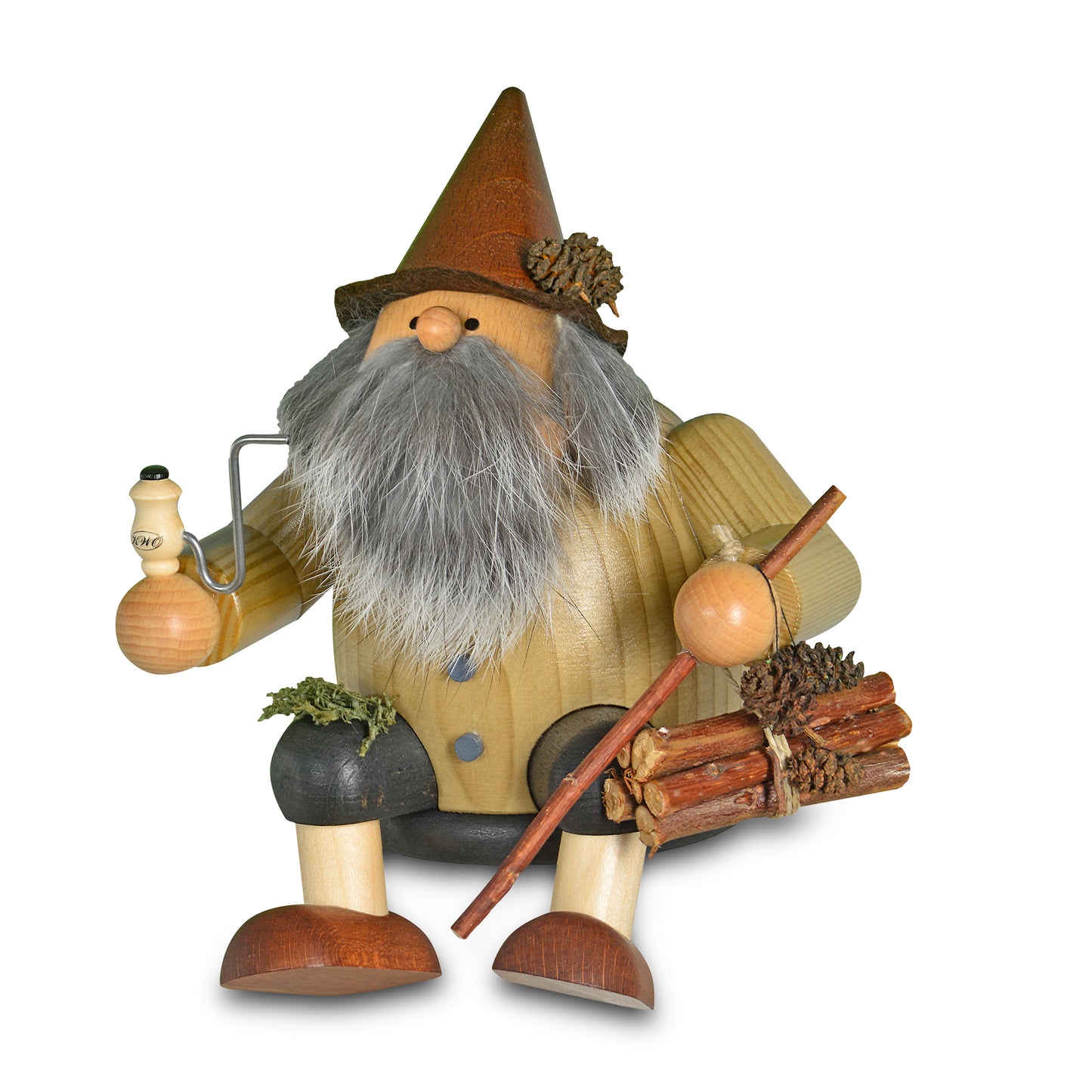 Räuchermann Kantenhocker - Waldwichtel* passend für Eisenbahnwagen, 16 cm