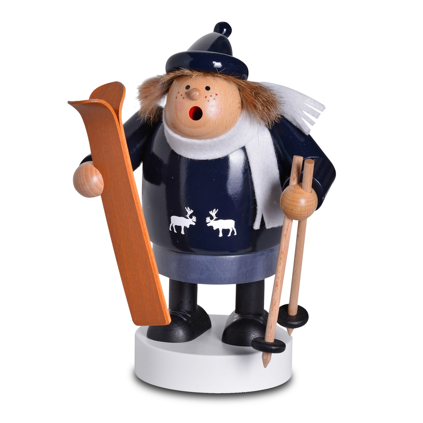 Räuchermann Skifahrerin, 18 cm