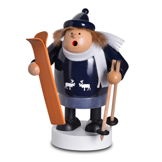Räuchermann Skifahrerin, 18 cm