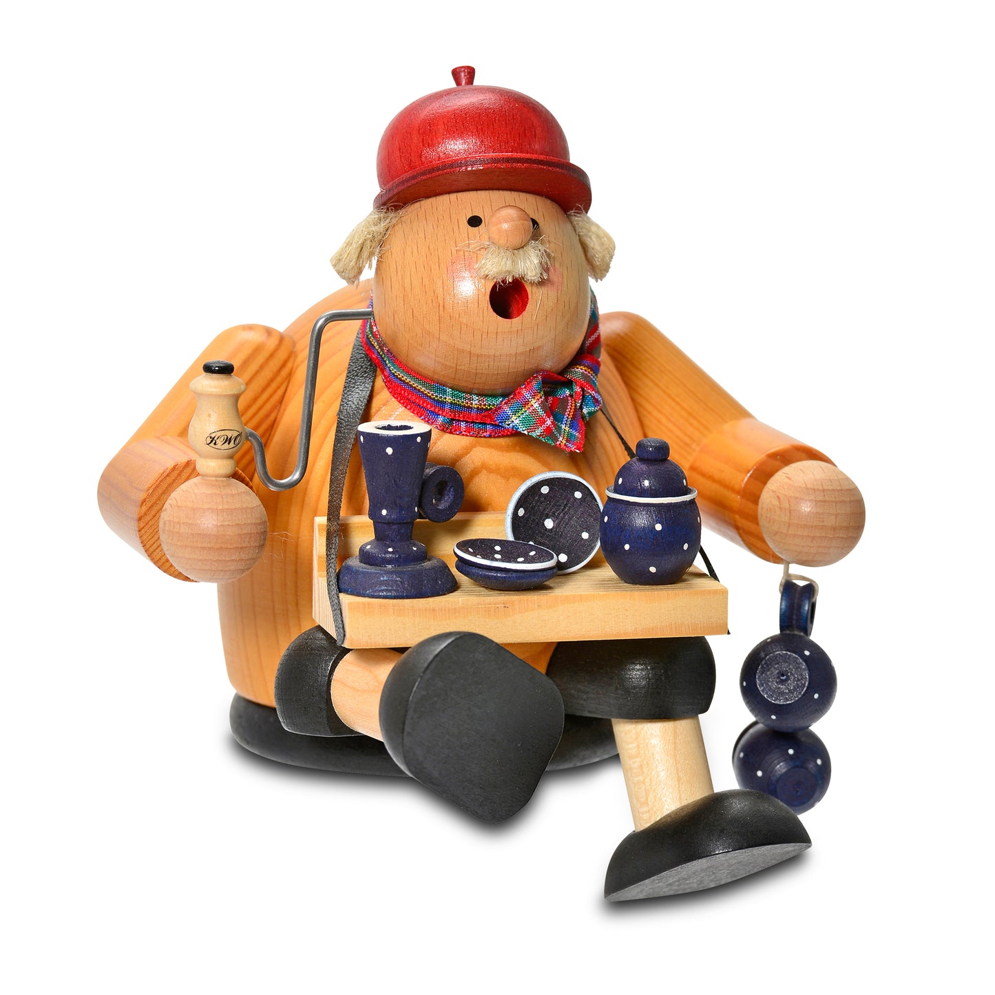 Räuchermann Kantenhocker - Geschirrhändler* passend für Eisenbahnwagen, 15 cm