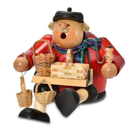 Räuchermann Kantenhocker - Korbhändler* passend für Eisenbahnwagen, 15 cm