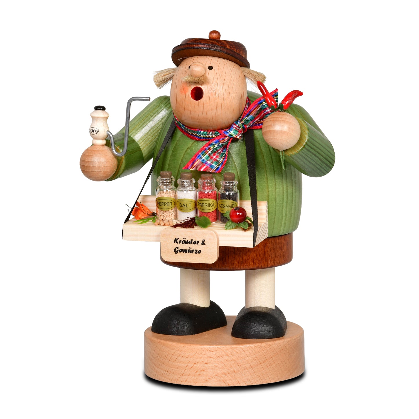 Räuchermann Gewürzhändler, 18 cm - aus dem Erzgebirge von KWO