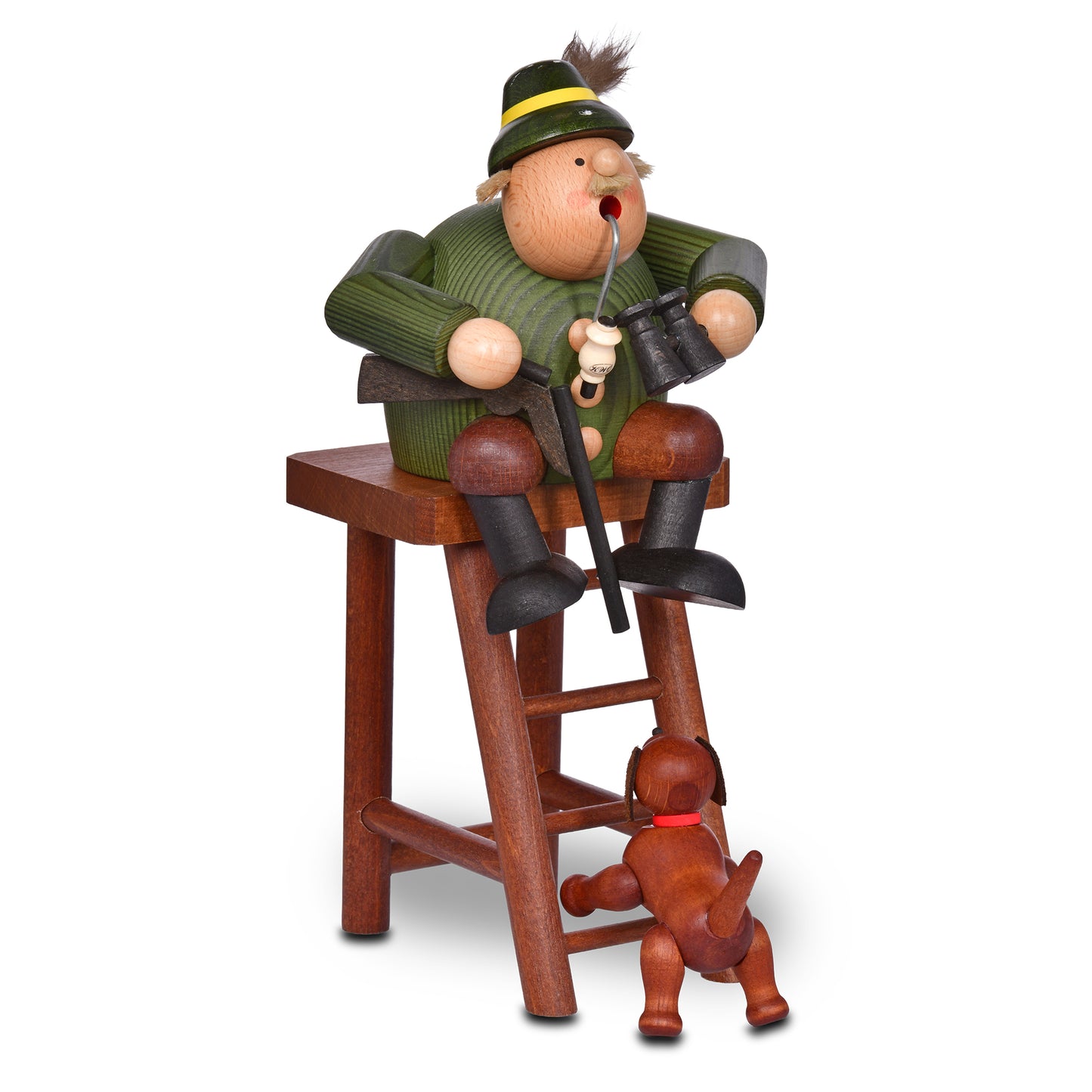 Räuchermann Jäger auf Hochsitz, 27 cm