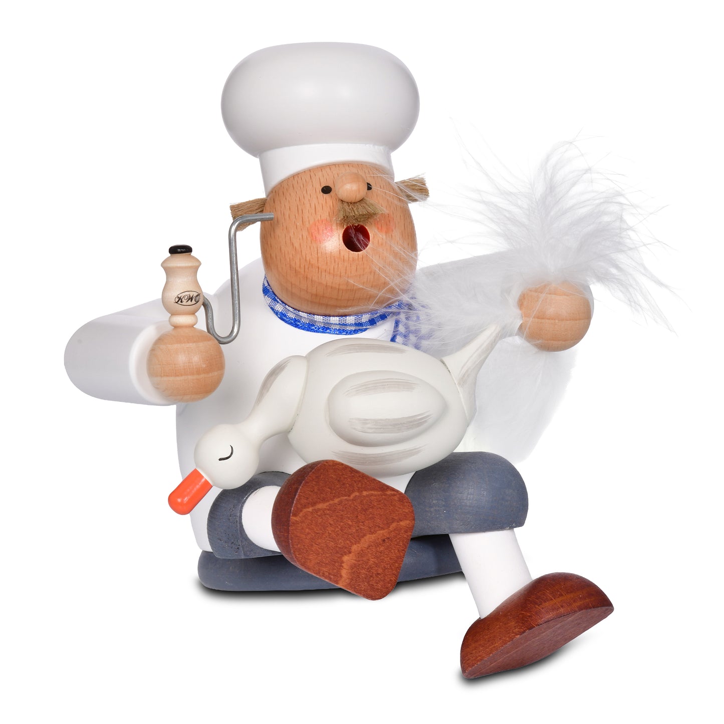 Räuchermann Kantenhocker - Koch mit Gans* passend für Eisenbahnwagen, 16 cm