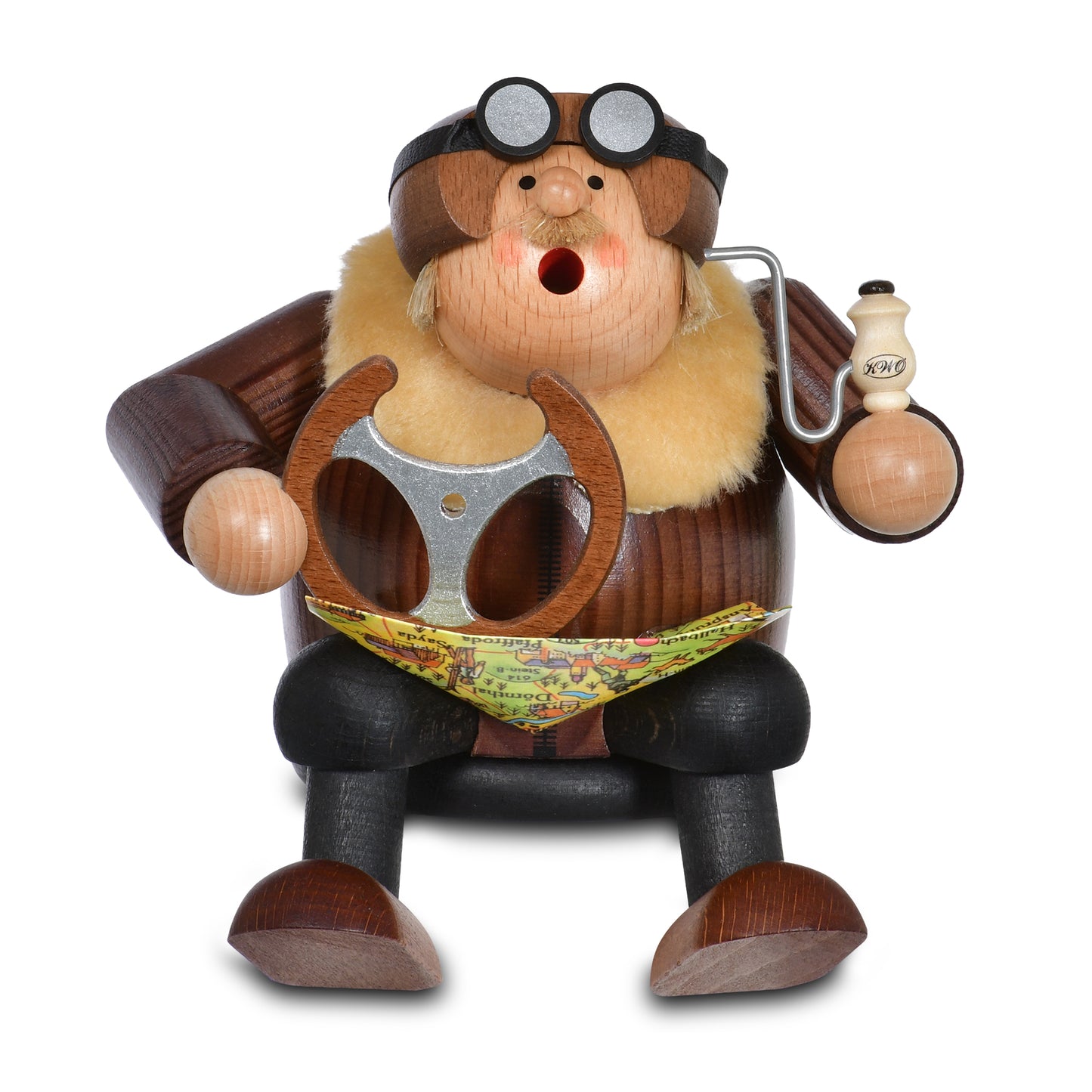 Räuchermann Kantenhocker - Pilot, 15 cm