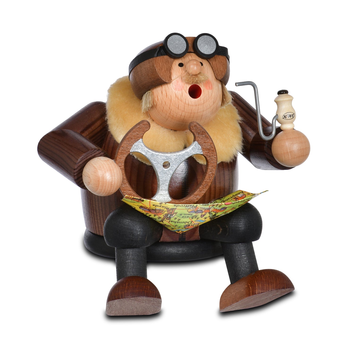 Räuchermann Kantenhocker - Pilot, 15 cm