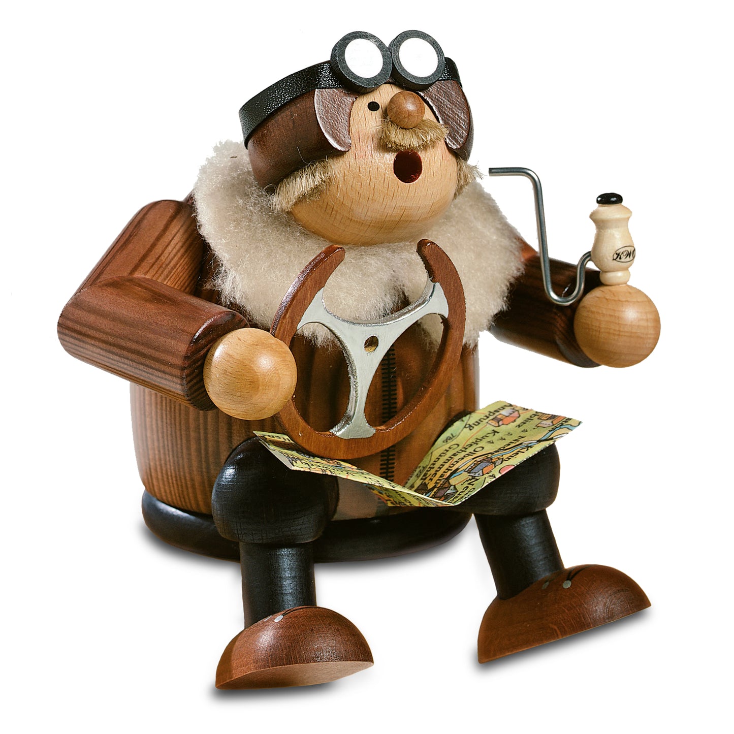 Räuchermann Kantenhocker - Pilot, 15 cm