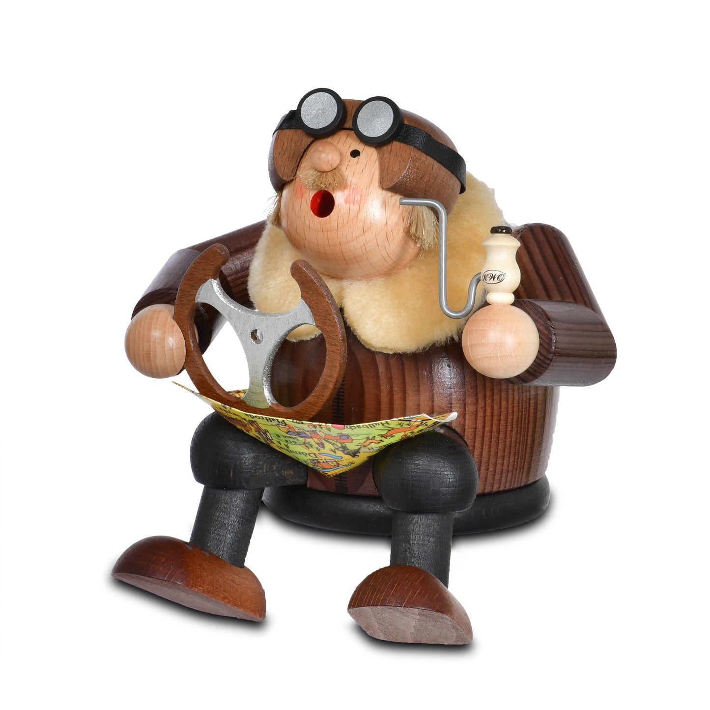 Räuchermann Kantenhocker - Pilot, 15 cm