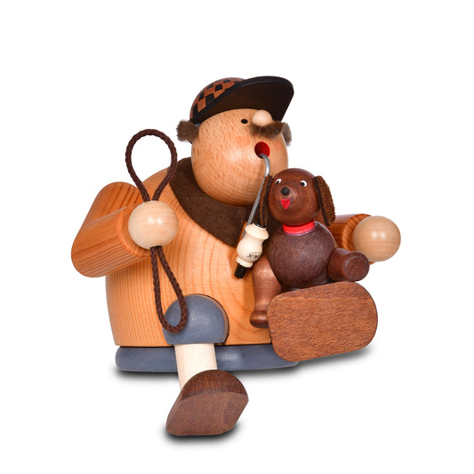 Räuchermann Kantenhocker Hundefreund* passend für Eisenbahnwagen, 14 cm