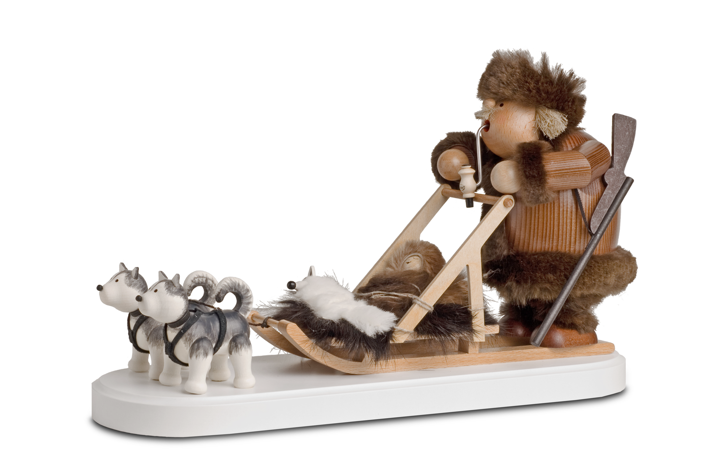 Räuchermann Eskimo mit Hundeschlitten, 21 cm