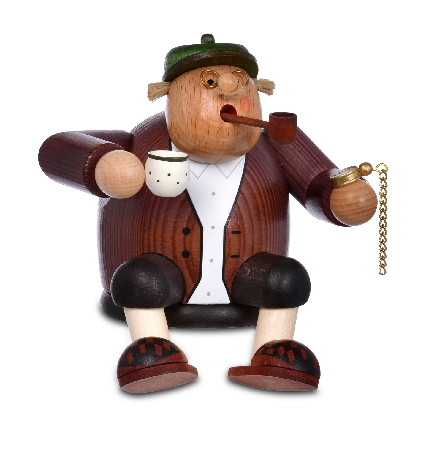 Räuchermann Kantenhocker - Opa* passend für Eisenbahnwagen, 14 cm