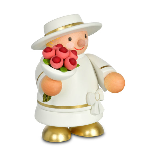 Räuchermann Braut (ohne Rauchfunktion) mini, 10 cm