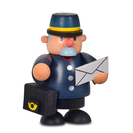 Räuchermann Postbote mini, 10 cm