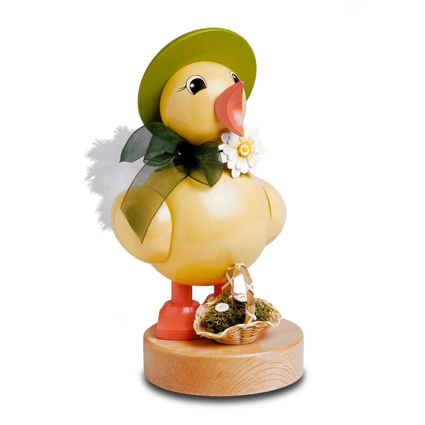 Frühlingsküken mit Hut grün, 21 cm