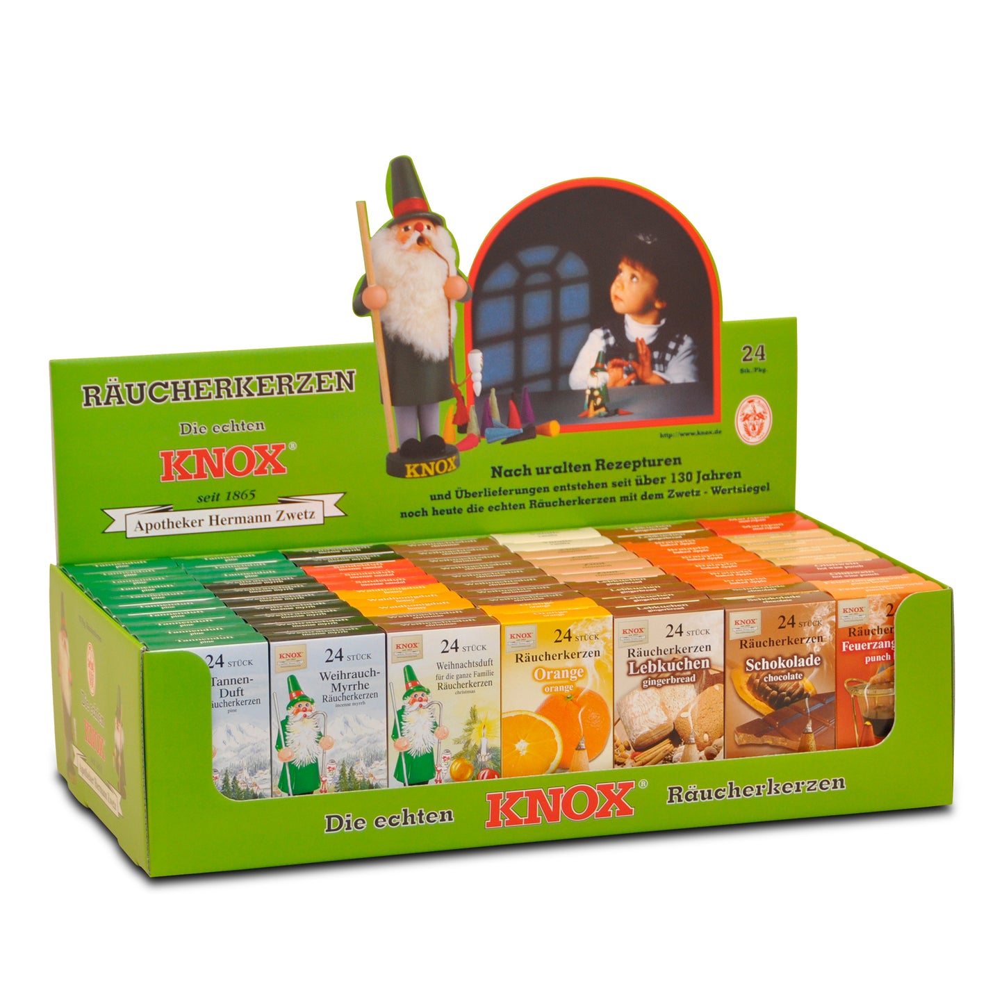 Räucherkerzen Traditionell Knox, Verkaufsdisplay