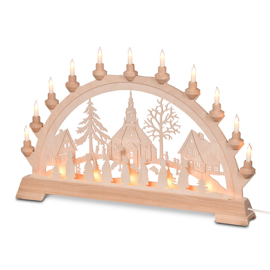 Schwibbogen - Seiffner Kirche mit Kurrende