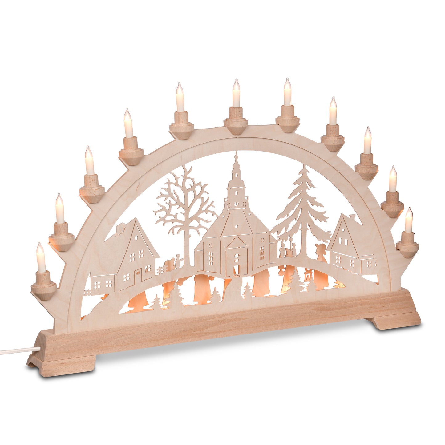 Schwibbogen - Seiffner Kirche mit Kurrende