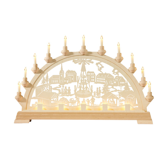 Schwibbogen - Weihnachtsmarkt mit Pyramide