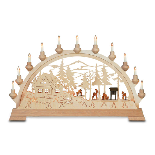 Schwibbogen - Forsthaus mit Rehen